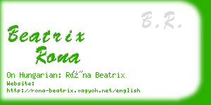 beatrix rona business card